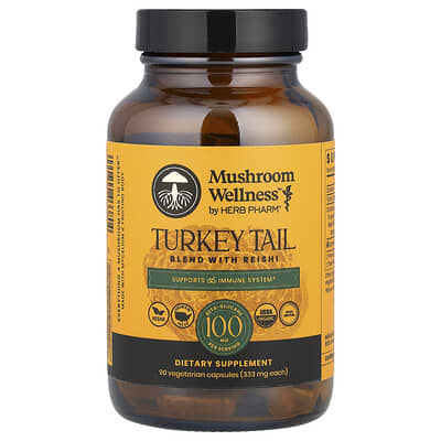 Mushroom Wellness™ Turkey Tail Blend With Reishi, 90 вегетарианских капсул