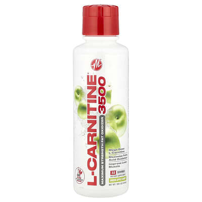 L-Carnitine 3500®, вкус зеленого яблока, 16 fl oz (473 ml)