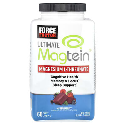 Magnesium L-Threonate Ultimate Magtein®, Mixed Berry, 60 мягких капсул