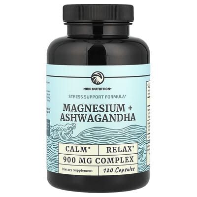 Nobi Nutrition Magnesium + Ashwagandha, 120 капсул