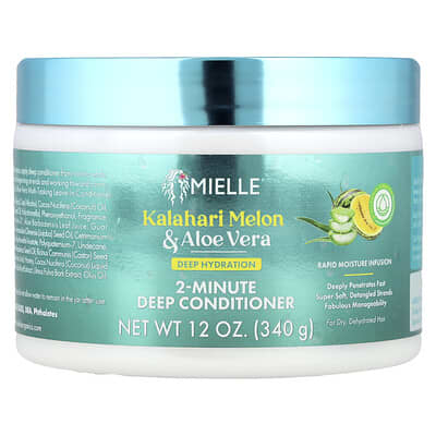 Deep Hydration 2-Minute Deep Conditioner, For Dry, Dehydrated Hair, Kalahari Melon & Aloe Vera, 12 oz (340 g)