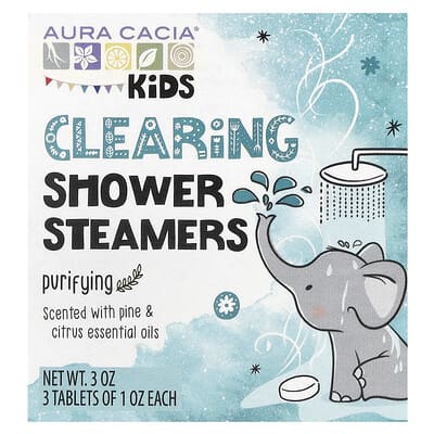 Бомбочки для душа Kids, Clearing Shower Steamers, Purifying, 3 шт.