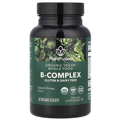 PlantFusion органический веганский комплекс витаминов B, 60 Organic VegCaps