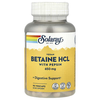 Betaine HCL с пепсином, 90 вегетарианских капсул