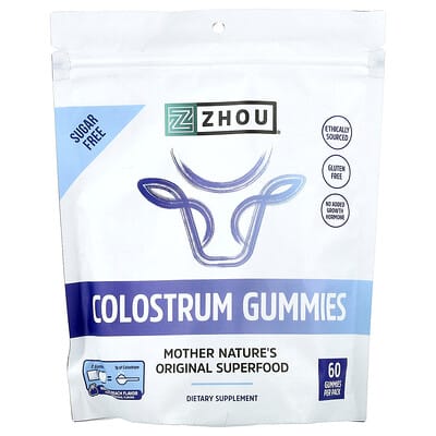 Желейные конфеты с пробиотиками Zhou Nutrition, натуральный персик, 60 шт