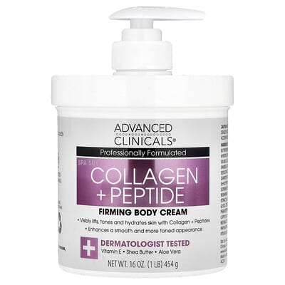 Advanced Clinicals укрепляющий крем для тела с коллагеном и пептидами, 16 oz (454 g)