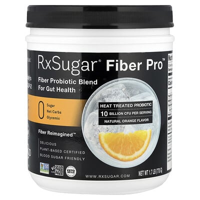 Натуральный апельсиновый пищевой наполнитель RxSugar Fiber Pro™, 1.7 lb (770 g)