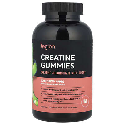 Creatine Gummies, Sour Green Apple, 120 Gummies