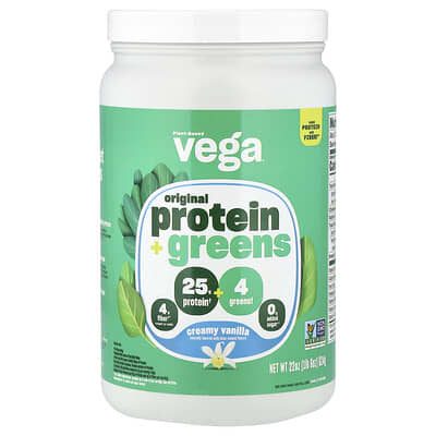 Plant-Based Protein + Greens, Creamy Vanilla, 1 lb 6 oz (624 g)