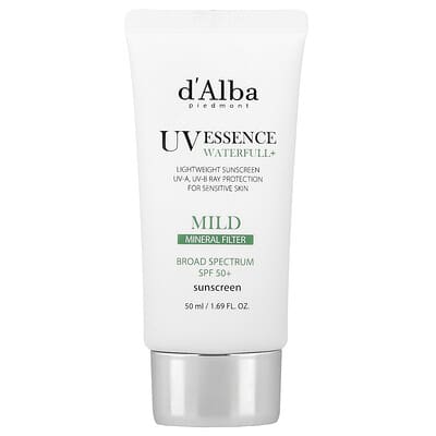 Солнцезащитный крем d'Alba UV Essence Waterfull+ Mild, SPF 50+, 1.69 fl oz (50 ml)