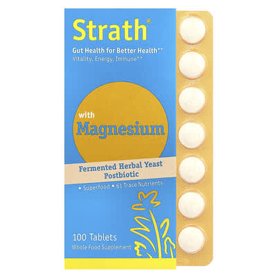 Bio-Strath Fermented Herbal Yeast Postbiotic, с магнием, 100 таблеток