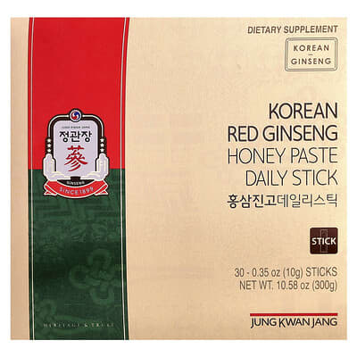 Паста JungKwanJang Korean Red Ginseng Honey Daily Stick, 30 Sticks, 0.35 oz (10 g) Each