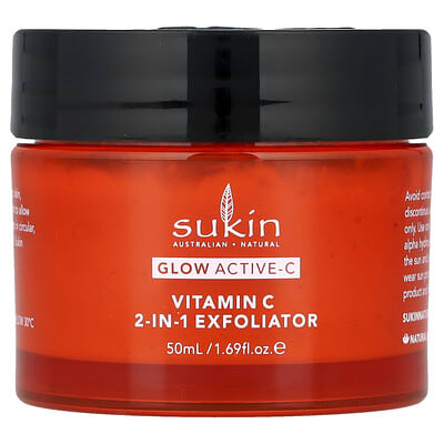 Glow Active-C, Vitamin C 2-In-1 Exfoliator, 1.69 fl oz (50 ml)