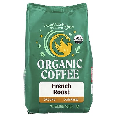 Кофе Organic, French Roast, молотый, Dark Roast, 9 oz (255 g)