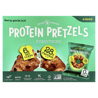Протеиновые крендельки Crisp Power Everything, 6 пакетов по 50 g