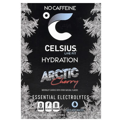 Live Fit, Hydration, Essential Electrolytes, No Caffeine, Arctic Cherry, 14 Powder Sticks, 0.26 oz (7.43 g) Each
