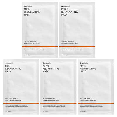 PDRN Rejuvenating Beauty Mask, 5 Sheets, 0.84 fl oz (25 ml) Each