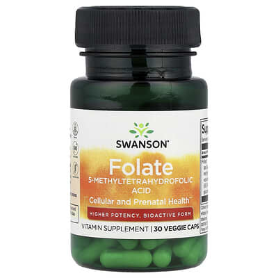 Фолат, 30 Veggie Caps (1,360 mcg DFE per Cap)