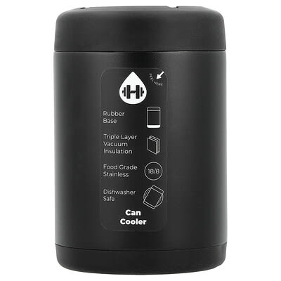 Standard Can Cooler, Black, 12 oz