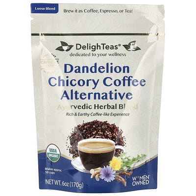 Ayurvedic Herbal Blend, Dandelion Chicory Coffee Alternative, Caffeine Free, 6 oz (170 g)