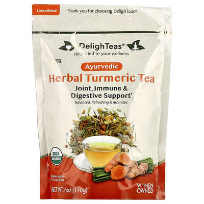 Ayurvedic Herbal Turmeric чай, без кофеина, 6 oz (170 g)
