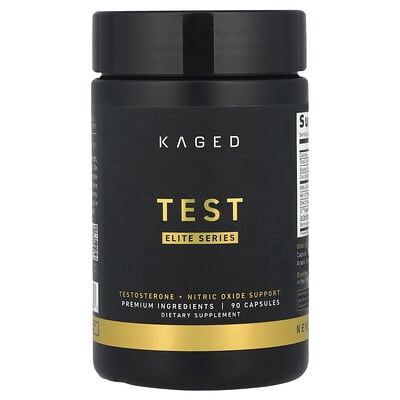 Kaged Elite Series Test, поддержка тестостерона и оксида азота, 90 капсул