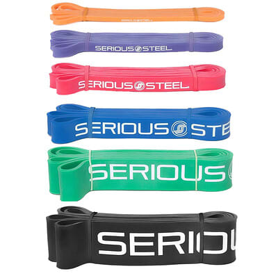 Набор эспандеров Serious Steel Fitness, 6 Piece Set, 41 Inch