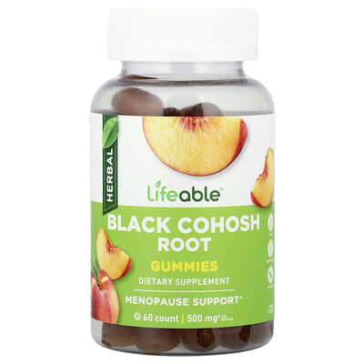 Мармеладные витамины Black Cohosh Root, персик, 60 штук (25 mg на штуку)