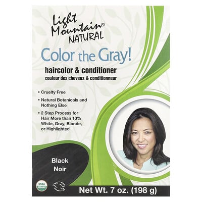 Натуральный краситель и кондиционер для волос Color the Gray!, Black, 7 oz (198 g)