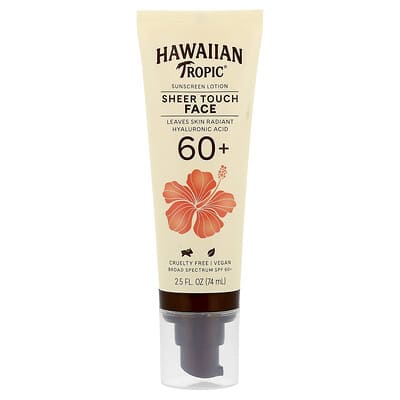 Sheer Touch, Face Sunscreen Lotion, SPF 60+, 2.5 fl oz (74 ml)