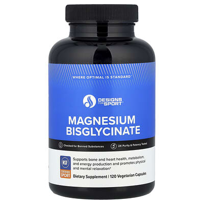 Designs For Sport®, Magnesium Bisglycinate, 120 Vegetarian Capsules (150 mg per Capsule)