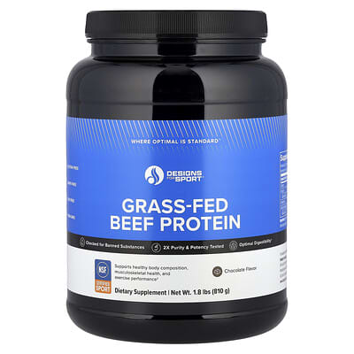 Белковый продукт Designs For Sport® Grass-Fed Beef Protein, Chocolate, 1.8 lbs (810 g)