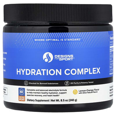 Designs For Sport® комплекс для гидратации, лимон-апельсин, 8.5 oz