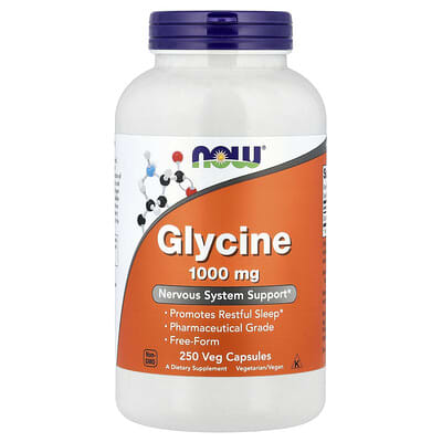 Глицин, 1,000 mg, 250 веганских капсул