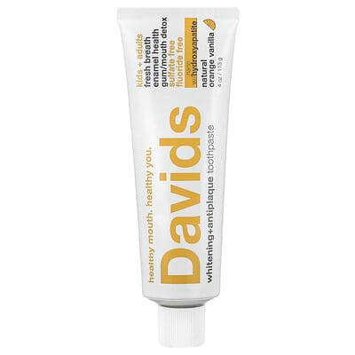 Зубная паста для детей и взрослых Davids, Natural Orange Vanilla, 4 oz (113 g)