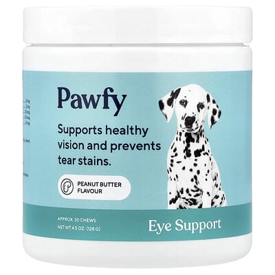 Поддержка глаз для собак Pawfy, арахисовое масло, 30 штук, 4.5 oz (128 g)
