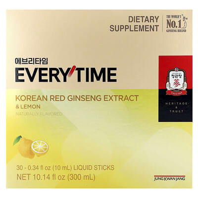 Экстракт красного женьшеня JungKwanJang Everytime, Lemon, 30 стиков, 10 ml