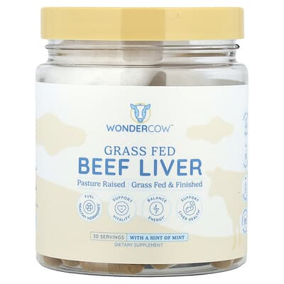 Печень из говяжьей печени Grass Fed Beef Liver, 120 капсул