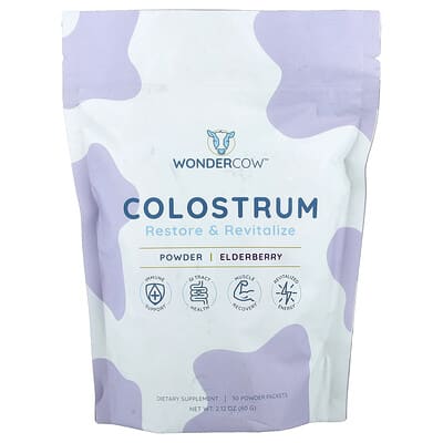 Wondercow порошок Colostrum Elderberry, 30 пакетиков по 0.08 oz (2.4 g)