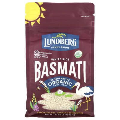 Органический белый рис Басмати, 32 oz (907 g)