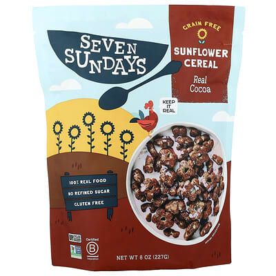 Seven Sundays Подсолнечные хлопья, настоящее какао, 8 oz (227 g)