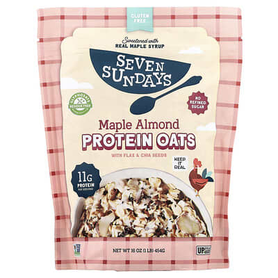 Protein Oats With Flax & Chia, Maple Almond, 16 oz (454 g)