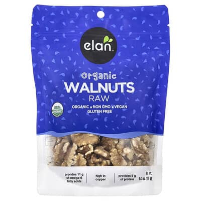 Organic Walnuts, Raw, 5.3 oz (150 g)