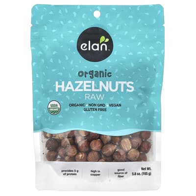 Organic Hazelnuts, Raw, 5.8 oz (165 g)
