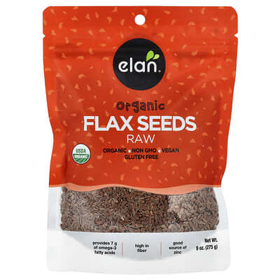 Organic Flax Seeds, Raw, 9 oz (275 g)
