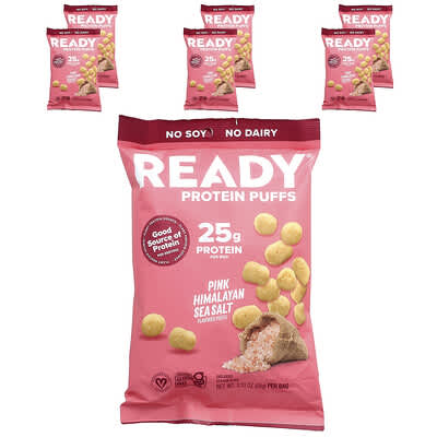 Протеиновые пуффы Ready Pink Himalayan Sea Salt, 6 пакетов по 88 g