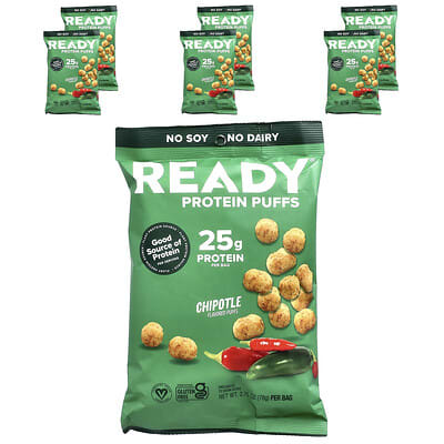 Protein Puffs, Chipotle, 6 Bags, 2.75 oz (78 g) Each