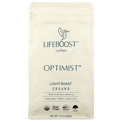 Coffee, Optimist™, Ground, Light Roast, 12 oz (340 g)
