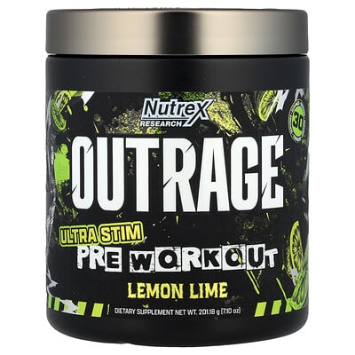 Предтренировочный комплекс Outrage, лимон-лайм, 7.1 oz