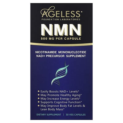 Витамины Ageless Foundation Laboratories NMN, 30 Veg Capsules